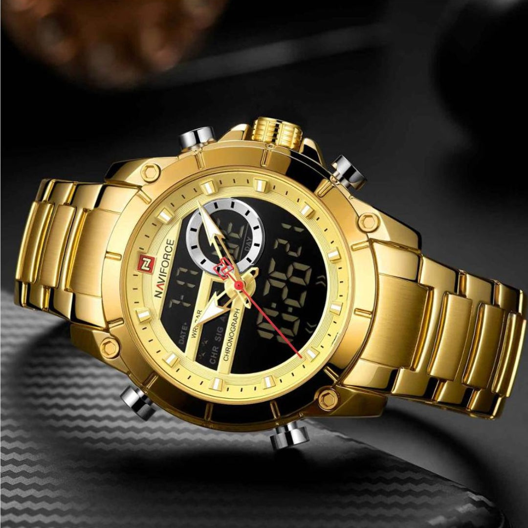 Reloj Casual Gold Análogo y Digital - NaviForce 9193