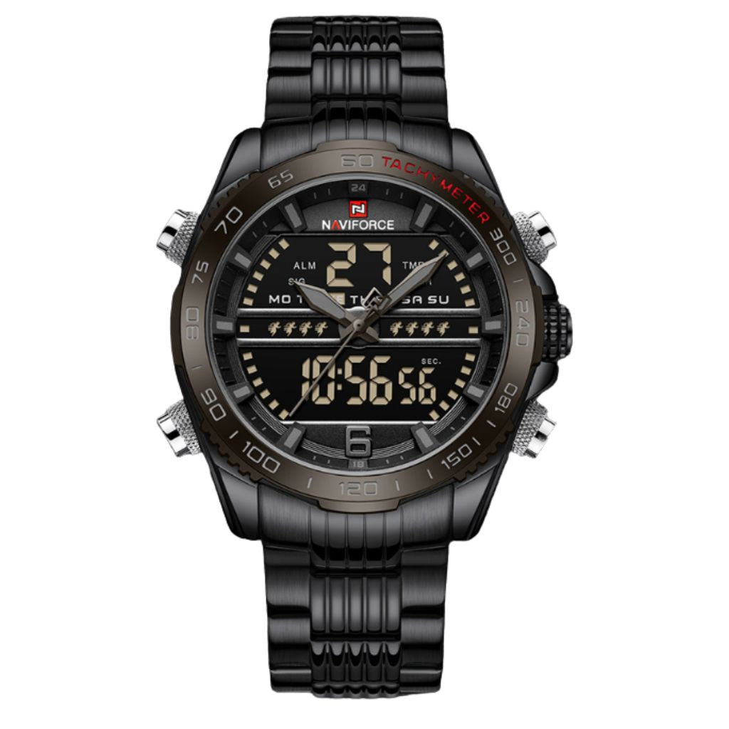 Reloj All Black elegante y casual Dual análogo y digital - NaviForce NF9195