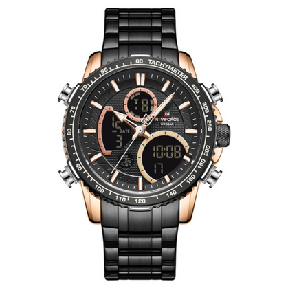 Reloj Black Gold elegante en acero inoxidable- NaviForce NF9138