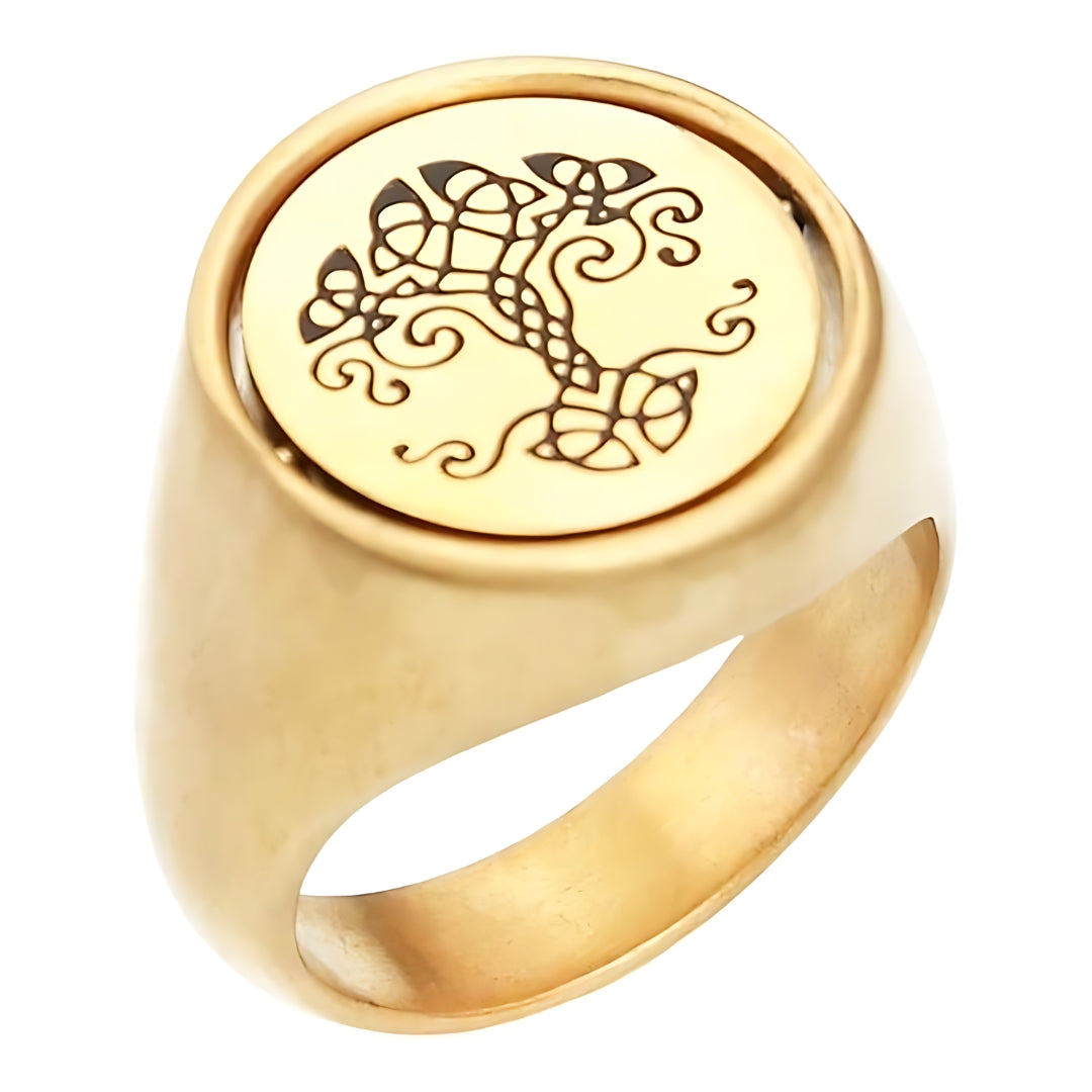 Anillo Vikingo Yggdrasil - Anillo Giratorio Acero Inoxidable