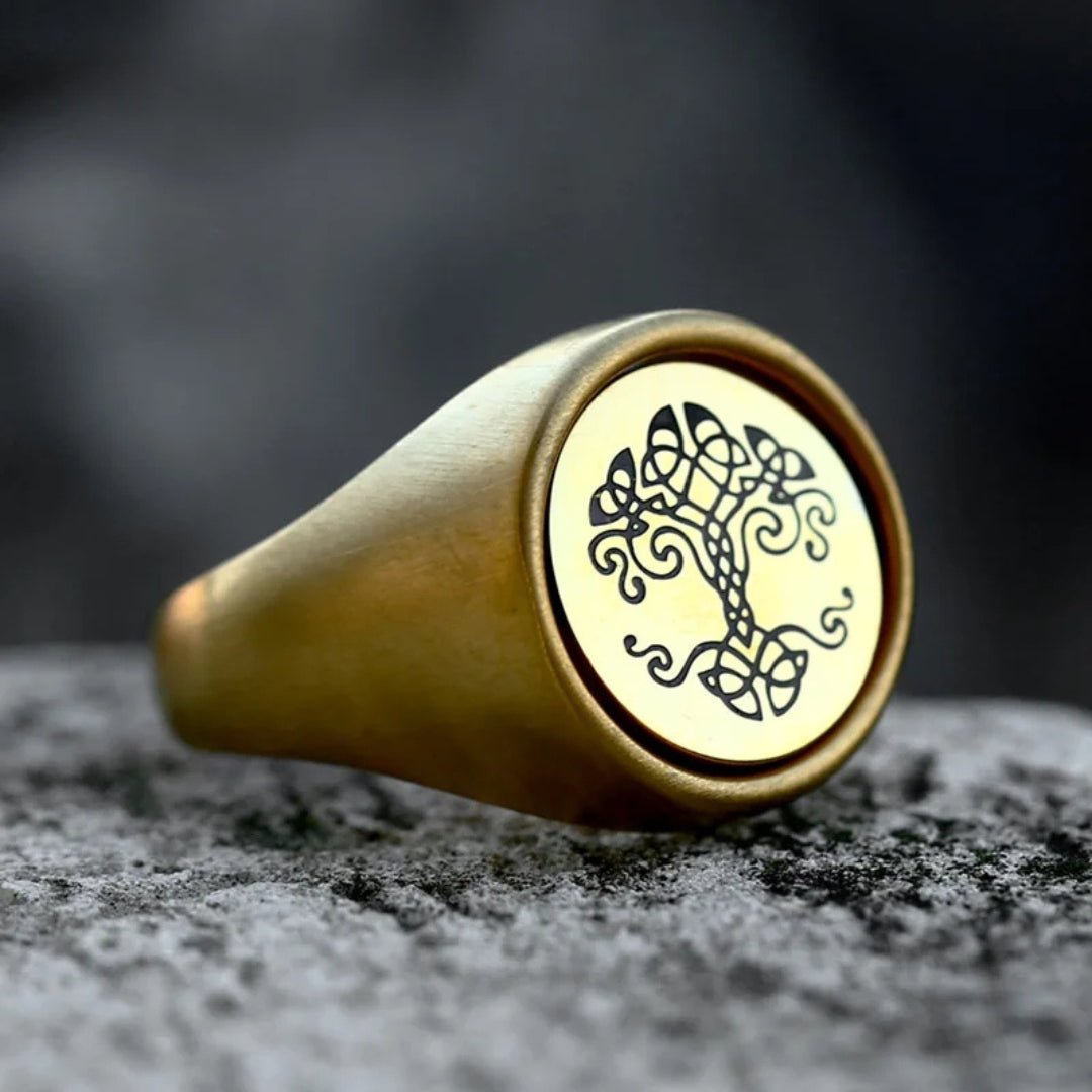 Anillo Vikingo Yggdrasil - Anillo Giratorio Acero Inoxidable