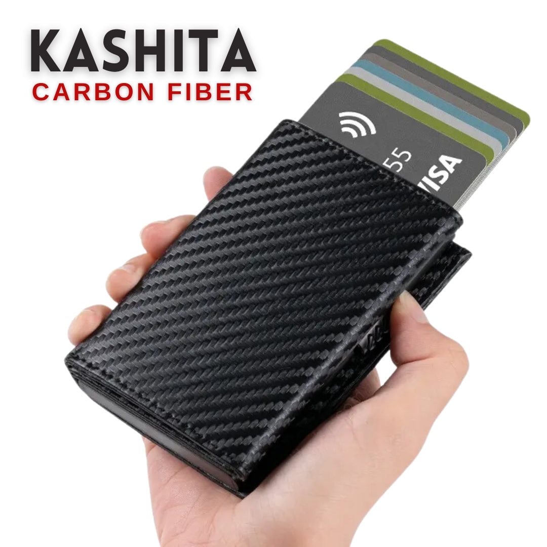 Billetera Carbon Fiber RFID - Cuero Liso